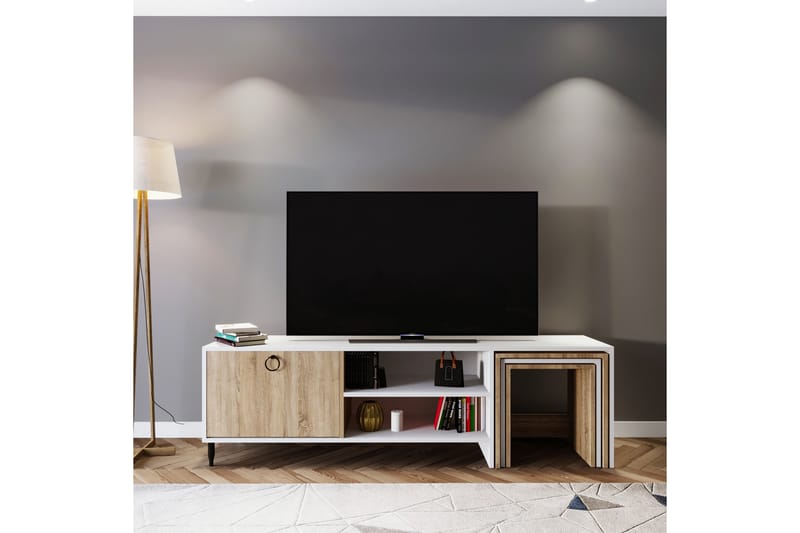 Tudena TV-bord 180 cm - Hvid - Møbler - TV borde & mediemøbler - TV-borde