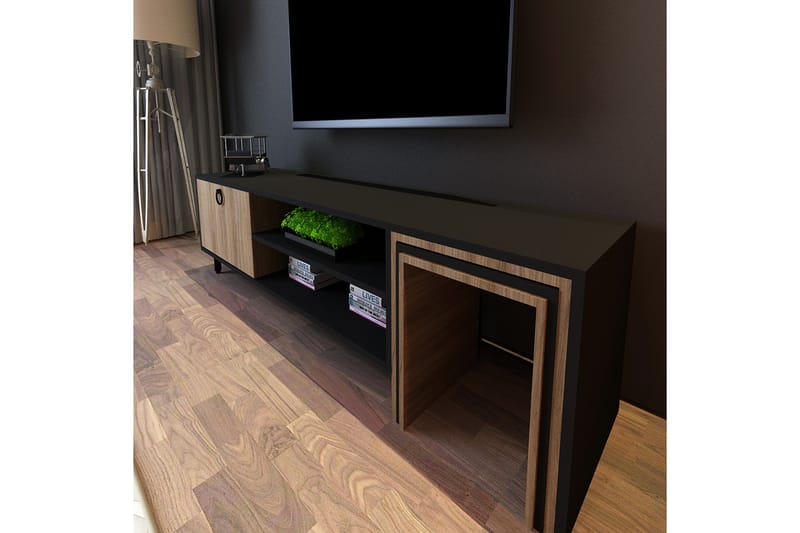 Tudena TV-bord 180 cm - Natur/Sort - Møbler - TV borde & mediemøbler - TV-borde