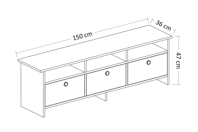 Tv bänk 150 cm Antracit/Ek - Møbler - TV borde & mediemøbler - TV-borde