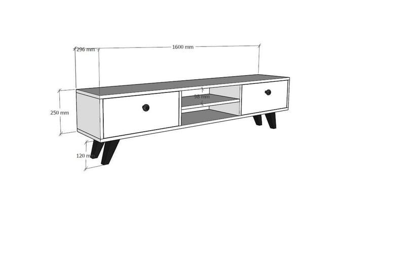 Tv bänk 160 cm Ek/Antracit - Møbler - TV borde & mediemøbler - TV-borde