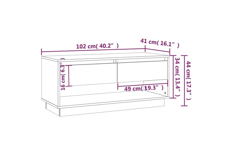 tv-bord 102x41x44 cm spånplade betongrå - Grå - Møbler - TV borde & mediemøbler - TV-borde