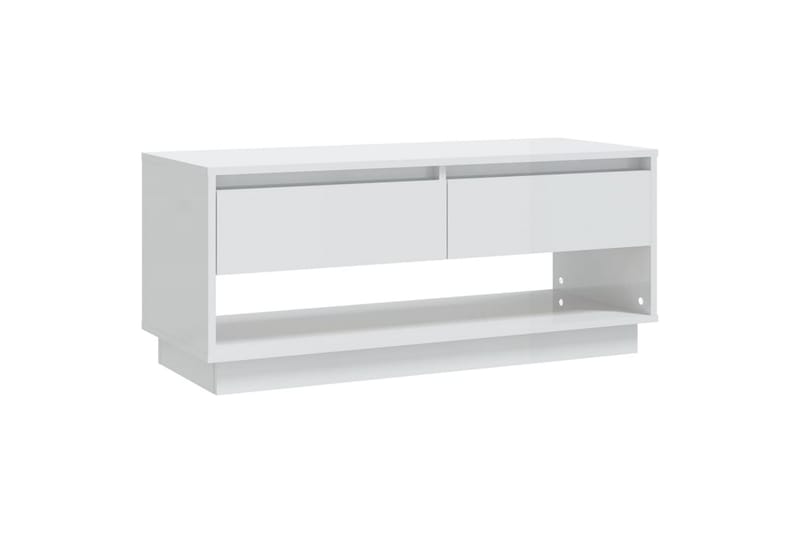 tv-bord 102x41x44 cm spånplade hvid højglans - Hvid - TV-borde