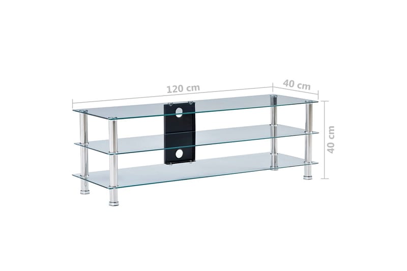 Tv-Bord 120 X 40 X 40 Cm Hærdet Glas Transparent - gennemsigtig - Møbler - TV borde & mediemøbler - TV-borde