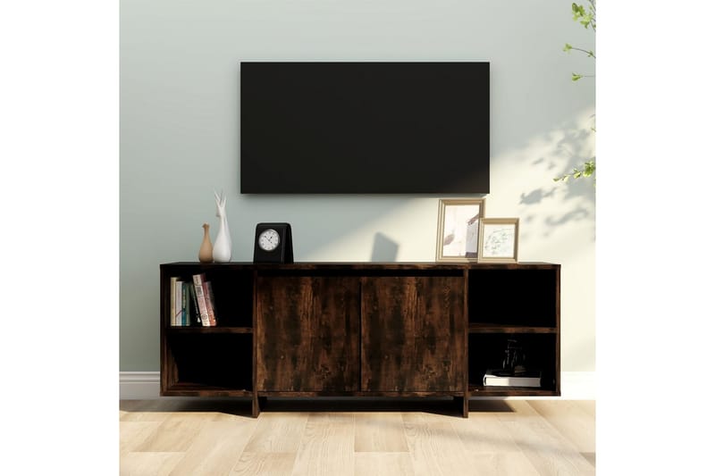 tv-bord 130x35x50 cm spånplade røget egetræsfarve - Brun - Møbler - TV borde & mediemøbler - TV-borde