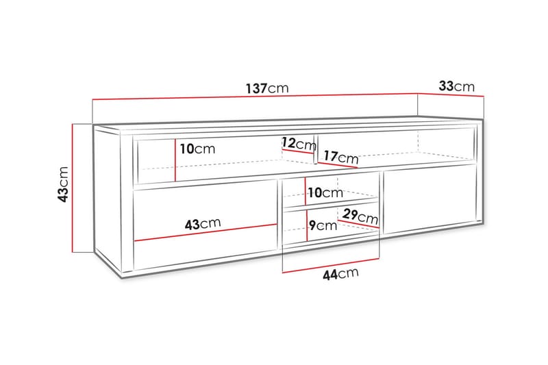 TV-Bord 137 cm - Eg - Møbler - TV borde & mediemøbler - TV-borde