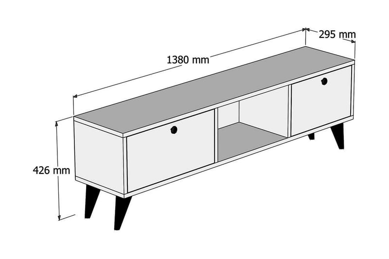 Tv-bord 138 cm - Valnød/Sort - Møbler - TV borde & mediemøbler - TV-borde