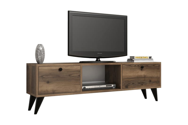 Tv-bord 138 cm - Valnød/Sort - Møbler - TV borde & mediemøbler - TV-borde