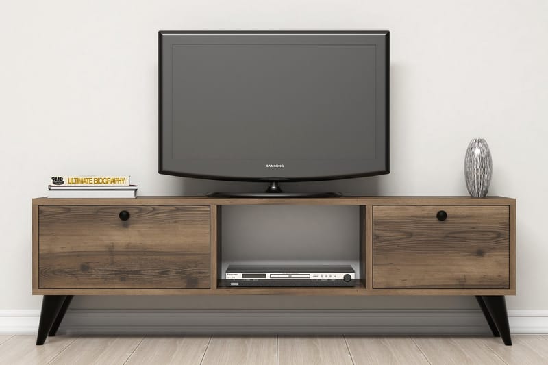 Tv-bord 138 cm - Valnød/Sort - Møbler - TV borde & mediemøbler - TV-borde