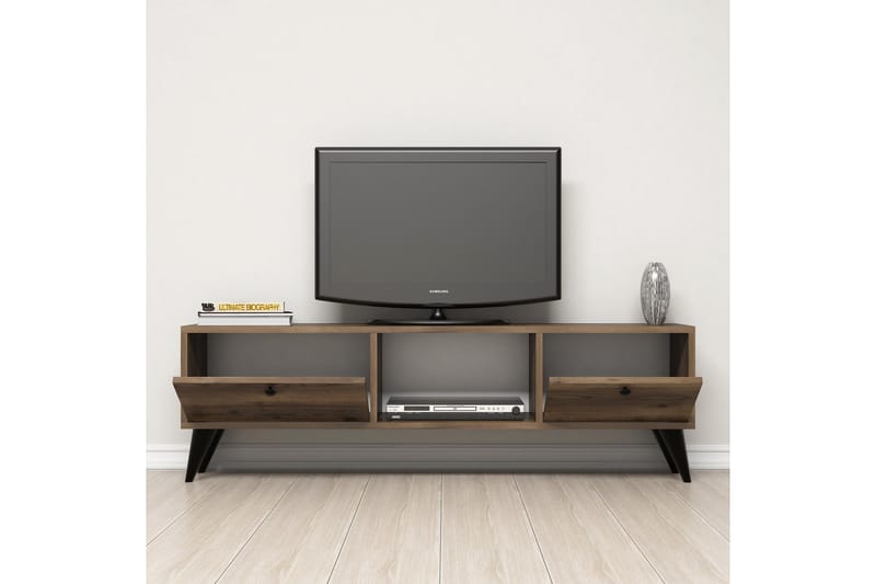 Tv-bord 138 cm - Valnød/Sort - Møbler - TV borde & mediemøbler - TV-borde