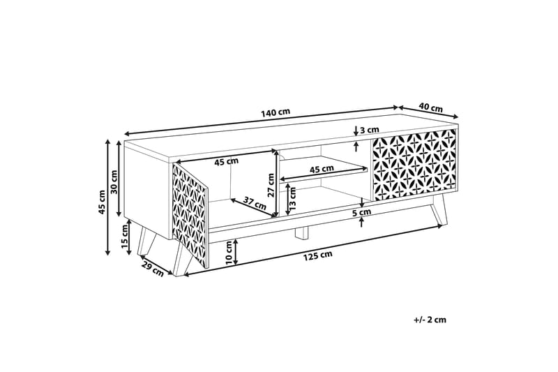 TV-Bord 140 cm mørkebrun PRESCOT - Træ/natur - Møbler - TV borde & mediemøbler - TV-borde