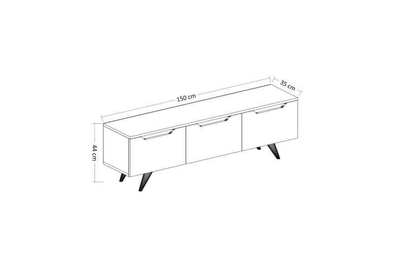 Tv-bord 150 cm antracit / Eg - Møbler - TV borde & mediemøbler - TV-borde