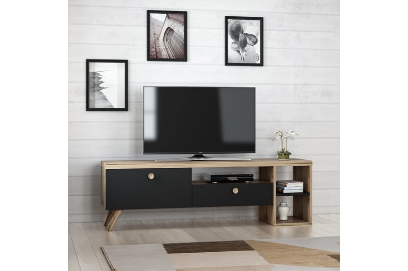 Tv-bord 150 cm Sort/ Eg - Møbler - TV borde & mediemøbler - TV-borde