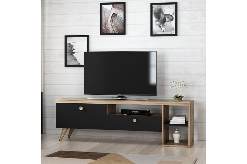 Tv-bord 150 cm Sort/ Eg - Møbler - TV borde & mediemøbler - TV-borde