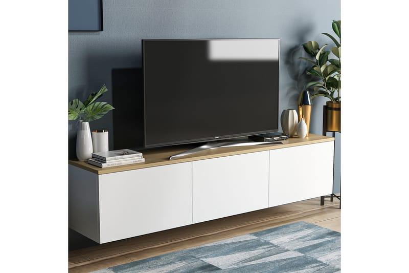 Tv-bord 160 cm Hvid/ Eg - Møbler - TV borde & mediemøbler - TV-borde