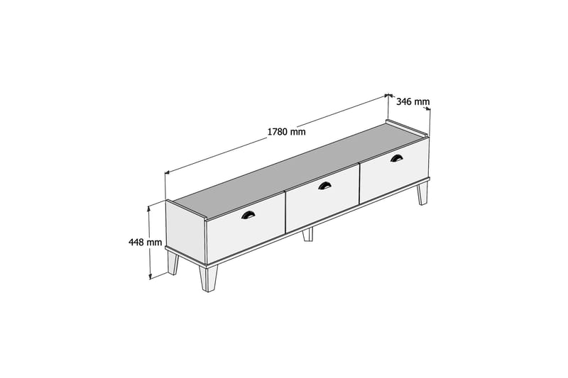 Tv-bord 178 cm eg/Marmor - Møbler - TV borde & mediemøbler - TV-borde