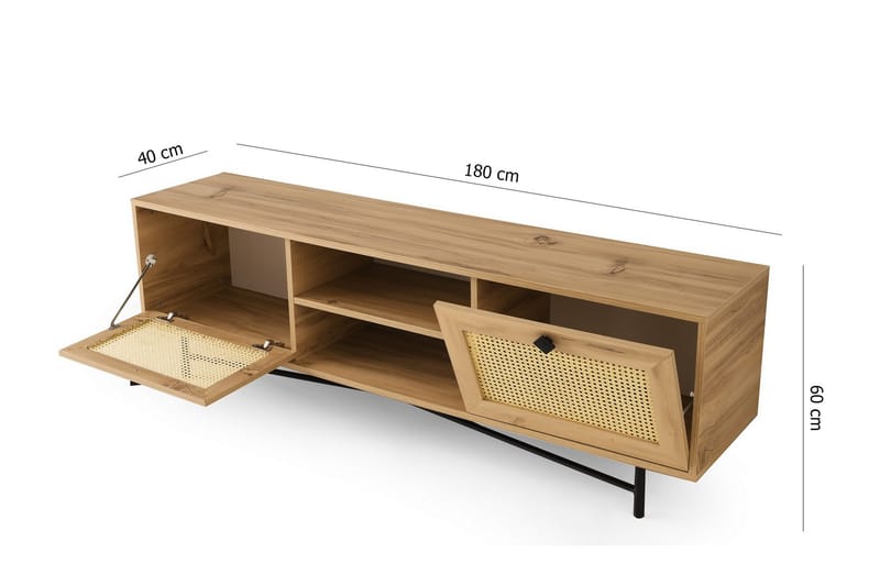 Tv-bord 40/180 cm Eg/ Sort - M�øbler - TV borde & mediemøbler - TV-borde