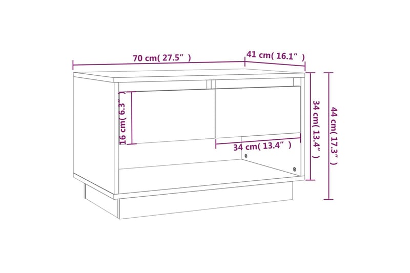 tv-bord 70x41x44 cm spånplade betongrå - Grå - Møbler - TV borde & mediemøbler - TV-borde