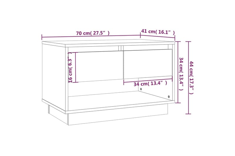 tv-bord 70x41x44 cm spånplade brun egetræsfarve - Brun - Møbler - TV borde & mediemøbler - TV-borde