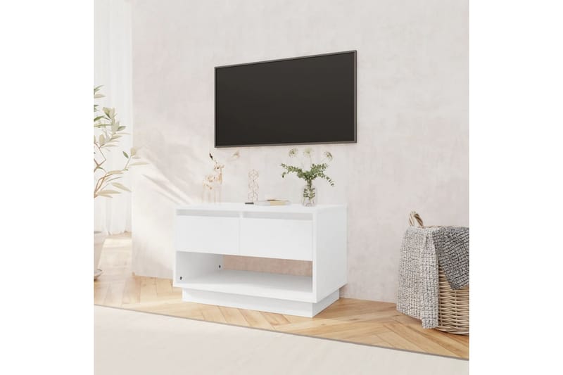 tv-bord 70x41x44 cm spånplade hvid højglans - Hvid - Møbler - TV borde & mediemøbler - TV-borde