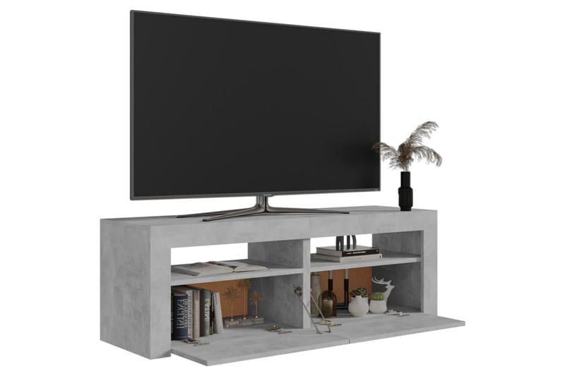 tv-bord med LED-lys 120x35x40 cm betongrå - Grå - Møbler - TV borde & mediemøbler - TV-borde