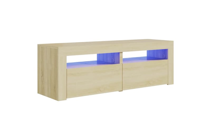 tv-bord med LED-lys 120x35x40 cm sonoma-eg - Brun - Møbler - TV borde & mediemøbler - TV-borde