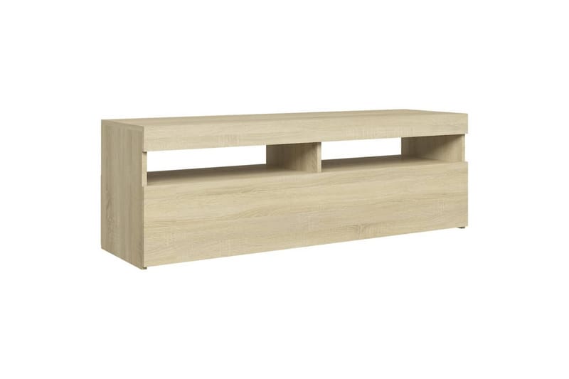 tv-bord med LED-lys 120x35x40 cm sonoma-eg - Brun - Møbler - TV borde & mediemøbler - TV-borde