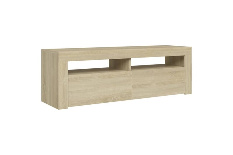 tv-bord med LED-lys 120x35x40 cm sonoma-eg - Brun - Møbler - TV borde & mediemøbler - TV-borde