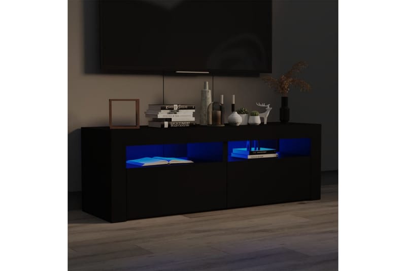 tv-bord med LED-lys 120x35x40 cm sort - Sort - Møbler - TV borde & mediemøbler - TV-borde