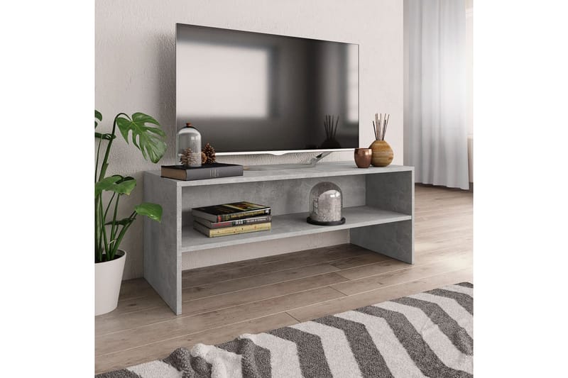 Tv-skab 100 x 40 x 40 cm spånplade betongrå - Grå - Møbler - TV borde & mediemøbler - TV-borde