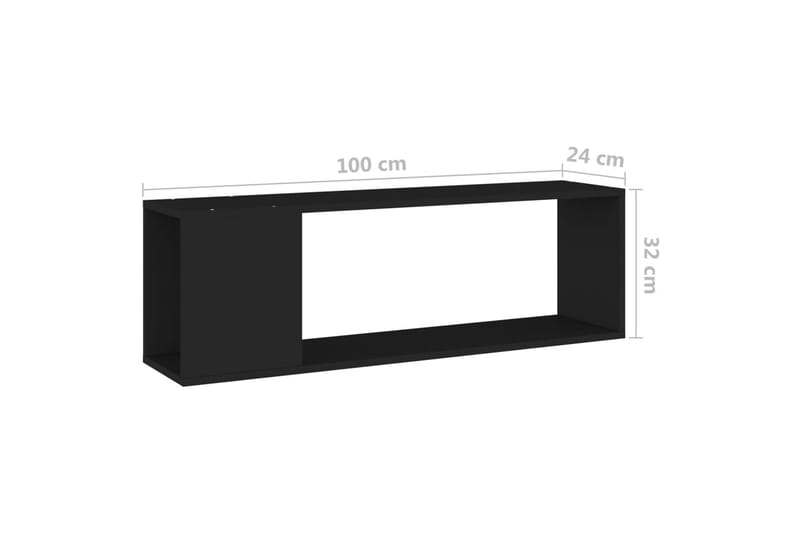 tv-skab 100x24x32 cm spånplade sort - Sort - Møbler - TV borde & mediemøbler - TV-borde