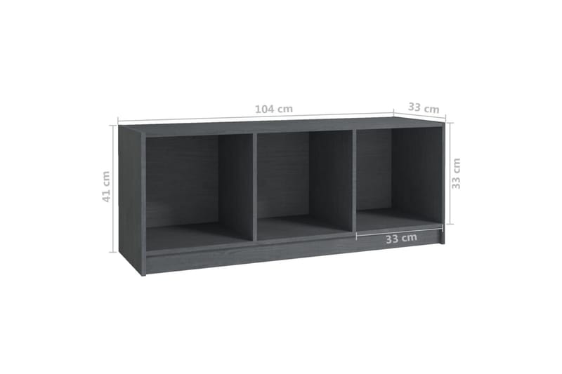 tv-skab 104x33x41 cm massivt fyrretræ grå - Grå - Møbler - TV borde & mediemøbler - TV-borde