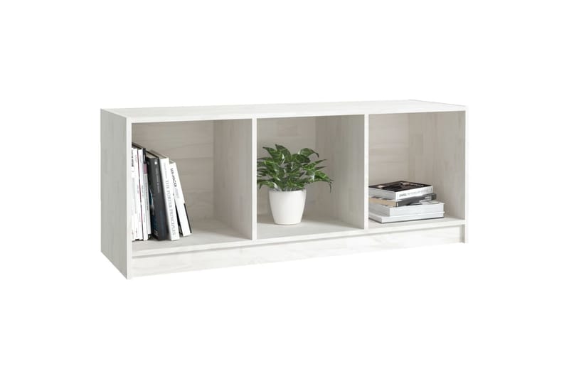 tv-skab 104x33x41 cm massivt fyrretræ hvid - Hvid - Møbler - TV borde & mediemøbler - TV-borde