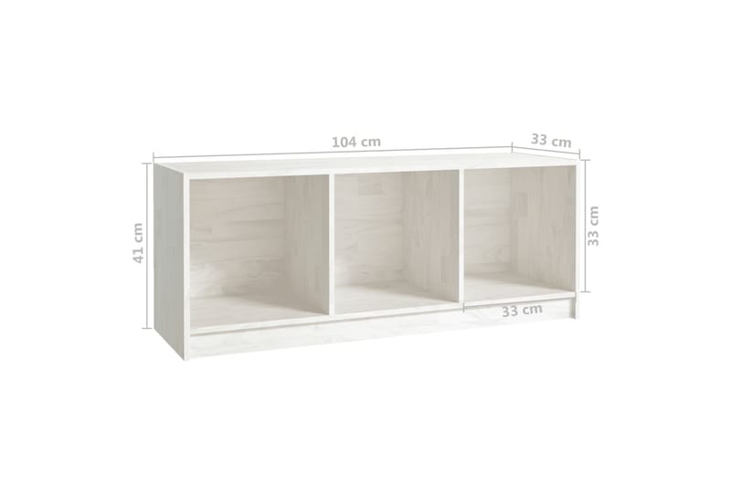 tv-skab 104x33x41 cm massivt fyrretræ hvid - Hvid - Møbler - TV borde & mediemøbler - TV-borde