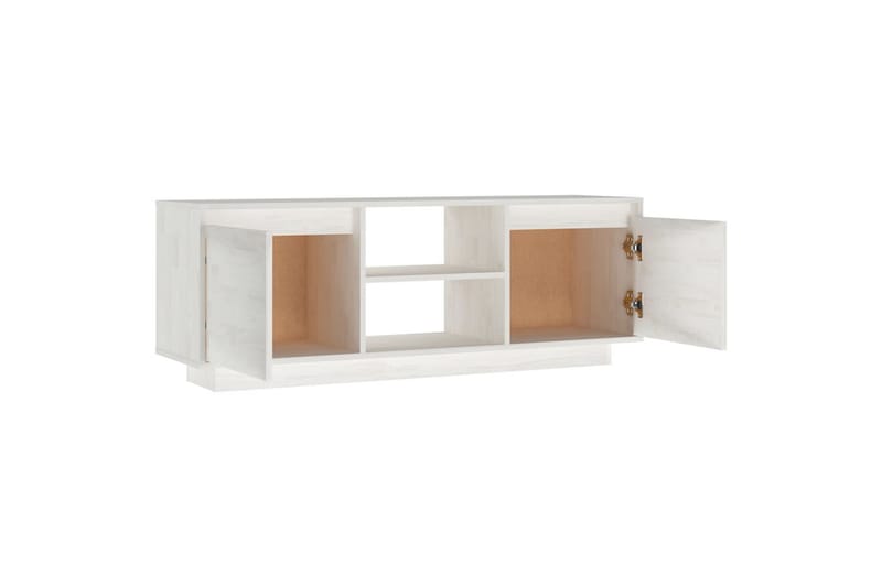 tv-skab 110x30x40 cm massivt fyrretræ hvid - Hvid - Møbler - TV borde & mediemøbler - TV-borde