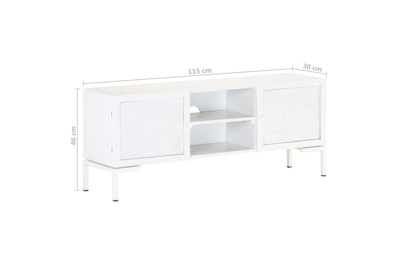 tv-skab 115x30x46 cm massivt mangotræ - Hvid - Møbler - TV borde & mediemøbler - TV-borde