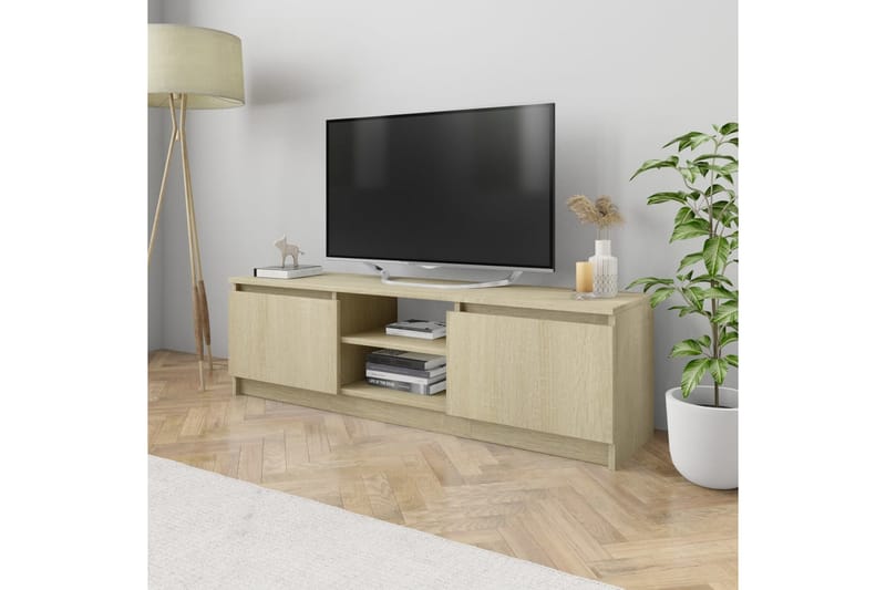 Tv-skab 120 x 30 x 35,5 cm spånplade sonoma-eg - Brun - Møbler - TV borde & mediemøbler - TV-borde