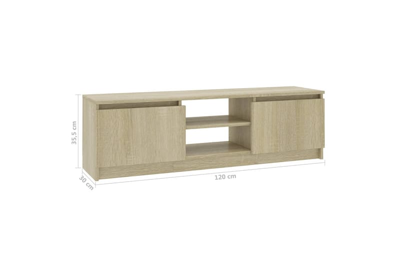 Tv-skab 120 x 30 x 35,5 cm spånplade sonoma-eg - Brun - Møbler - TV borde & mediemøbler - TV-borde