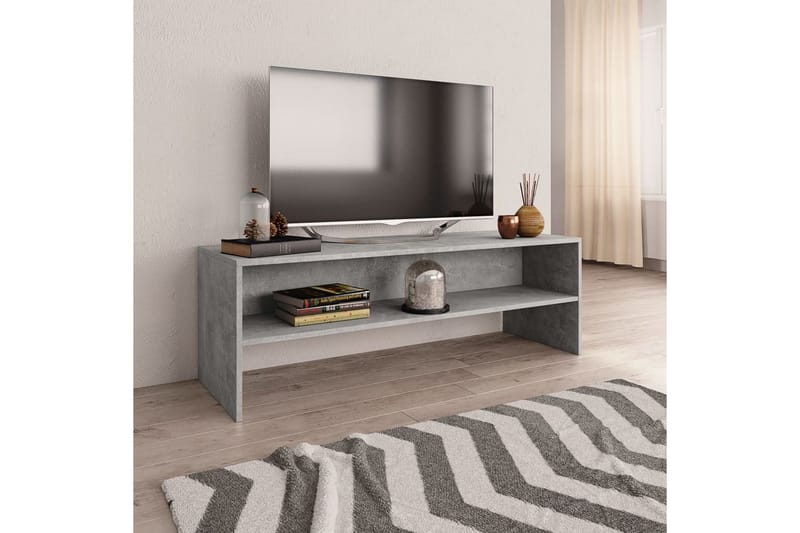 Tv-skab 120 x 40 x 40 cm spånplade betongrå - Grå - TV-borde