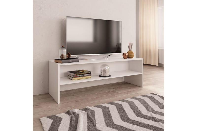 Tv-Skab 120 X 40 X 40 Cm Spånplade Hvid - Hvid - Møbler - TV borde & mediemøbler - TV-borde