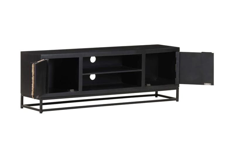 tv-skab 120x30x40 cm massivt mangotræ - Sort - Møbler - TV borde & mediemøbler - TV-borde