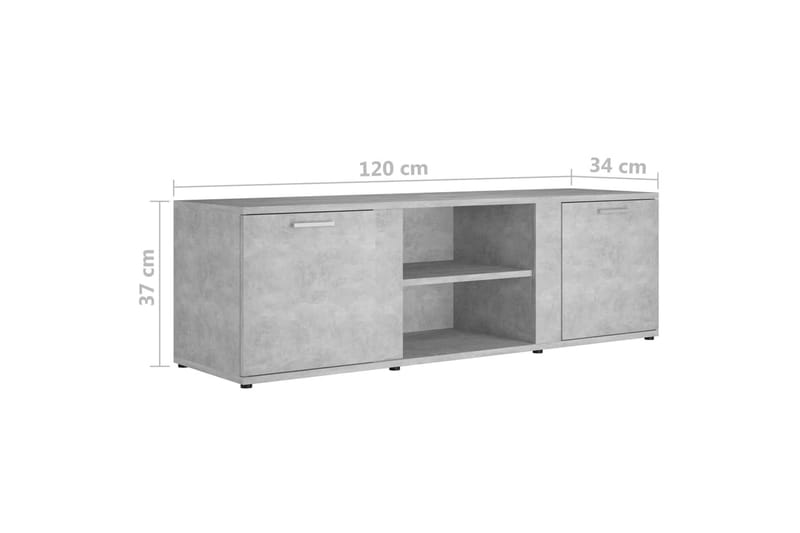 Tv-Skab 120x34x37 cm Spånplade Betongrå - Grå - Møbler - TV borde & mediemøbler - TV-borde