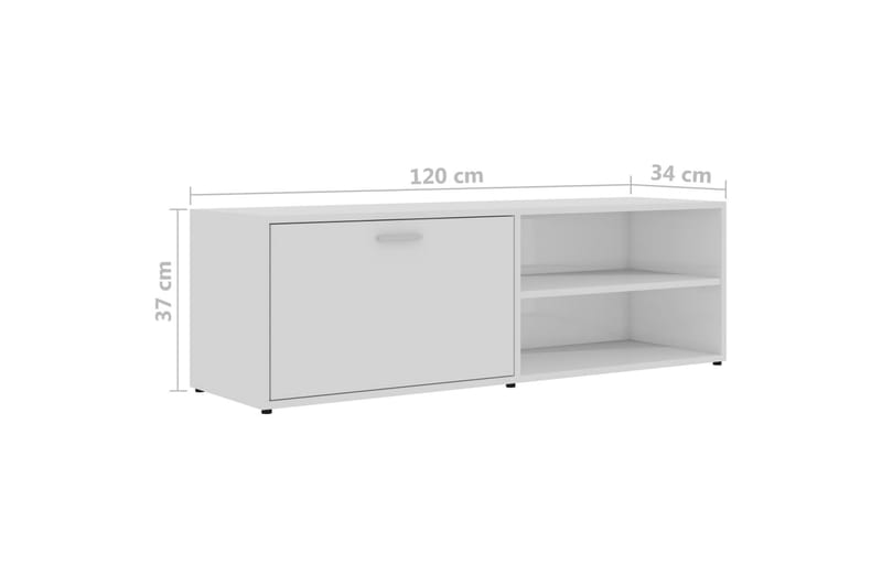 Tv-Skab 120x34x37 cm Spånplade Hvid Højglans - Hvid - Møbler - TV borde & mediemøbler - TV-borde