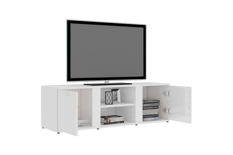 Tv-Skab 120x34x37 cm Spånplade Hvid Højglans - Hvid - Møbler - TV borde & mediemøbler - TV-borde