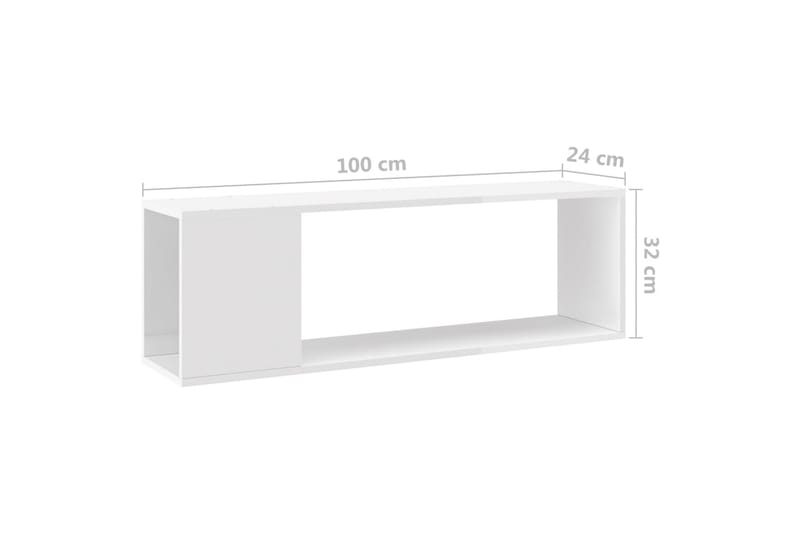 tv-skab 120x34x37 cm spånplade Hvid højglans - Hvid - Møbler - TV borde & mediemøbler - TV-borde