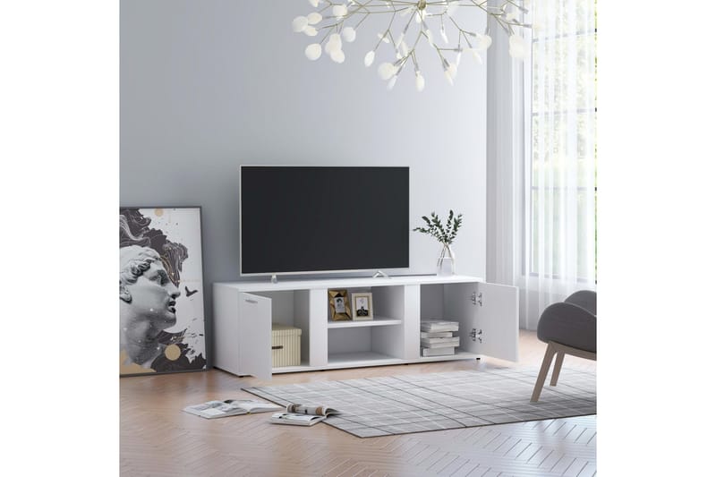 Tv-Skab 120x34x37 cm Spånplade Hvid - Hvid - Møbler - TV borde & mediemøbler - TV-borde