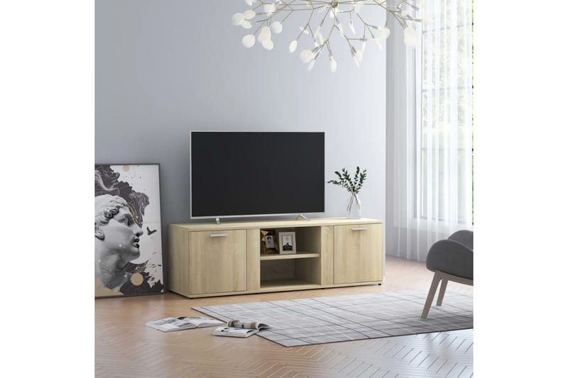 Tv-Skab 120x34x37 cm Spånplade Sonoma-Eg - Brun - Møbler - TV borde & mediemøbler - TV-borde