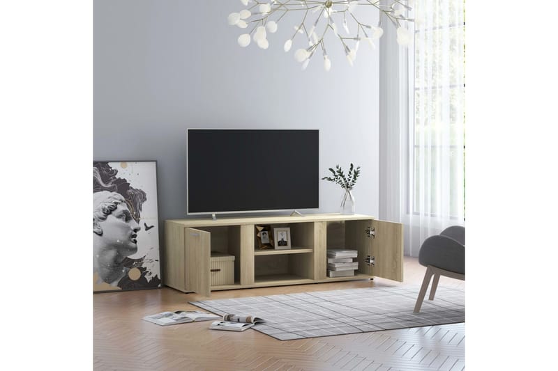 Tv-Skab 120x34x37 cm Spånplade Sonoma-Eg - Brun - Møbler - TV borde & mediemøbler - TV-borde