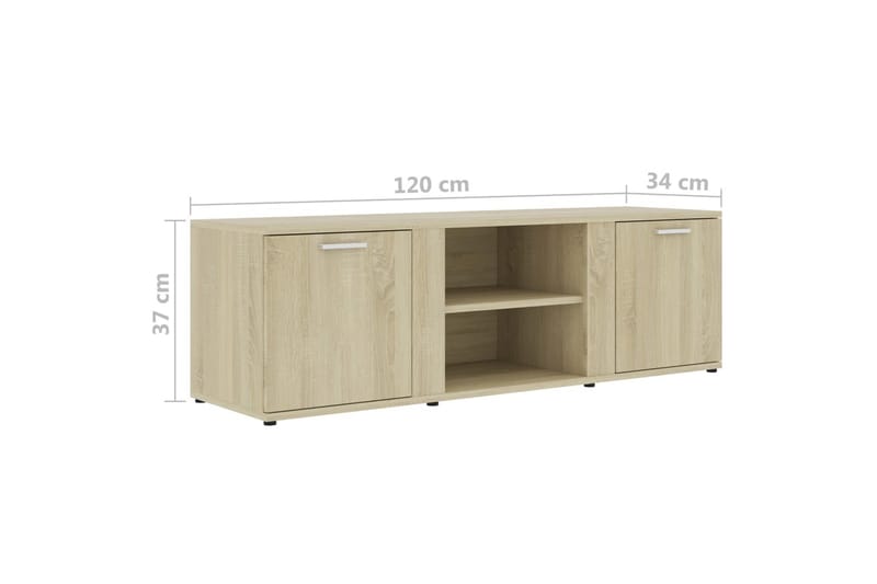 Tv-Skab 120x34x37 cm Spånplade Sonoma-Eg - Brun - Møbler - TV borde & mediemøbler - TV-borde