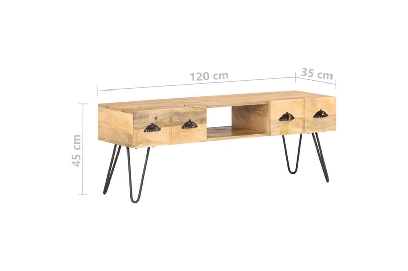 tv-skab 120x35x45 cm massivt mangotræ - Brun - Møbler - TV borde & mediemøbler - TV-borde