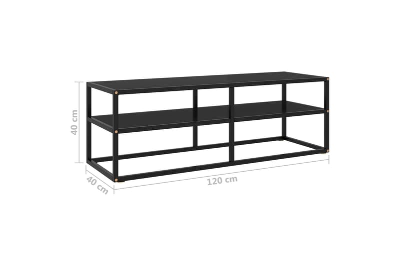 tv-skab 120x40x40 cm glas sort - Sort - Møbler - TV borde & mediemøbler - TV-borde